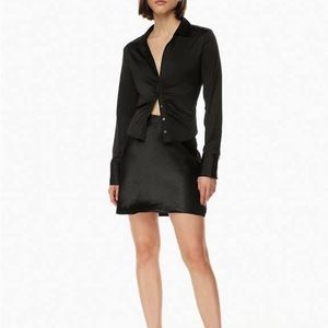 Aritzia Slip Mini Skirt Black Size 4